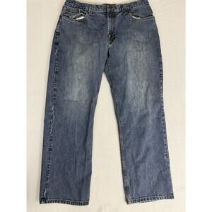 Perry Ellis America Blue Jeans Mens 35 x 31 Straight Leg Denim Casual Work